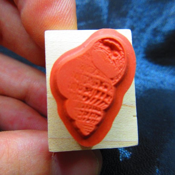 Seashell Rubber Wood Mounted Stamp 1" x .75" - Picture 2 of 3